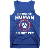 Funny Service Human Gift Funny Dog Owner Emotional Support Human Tank Top