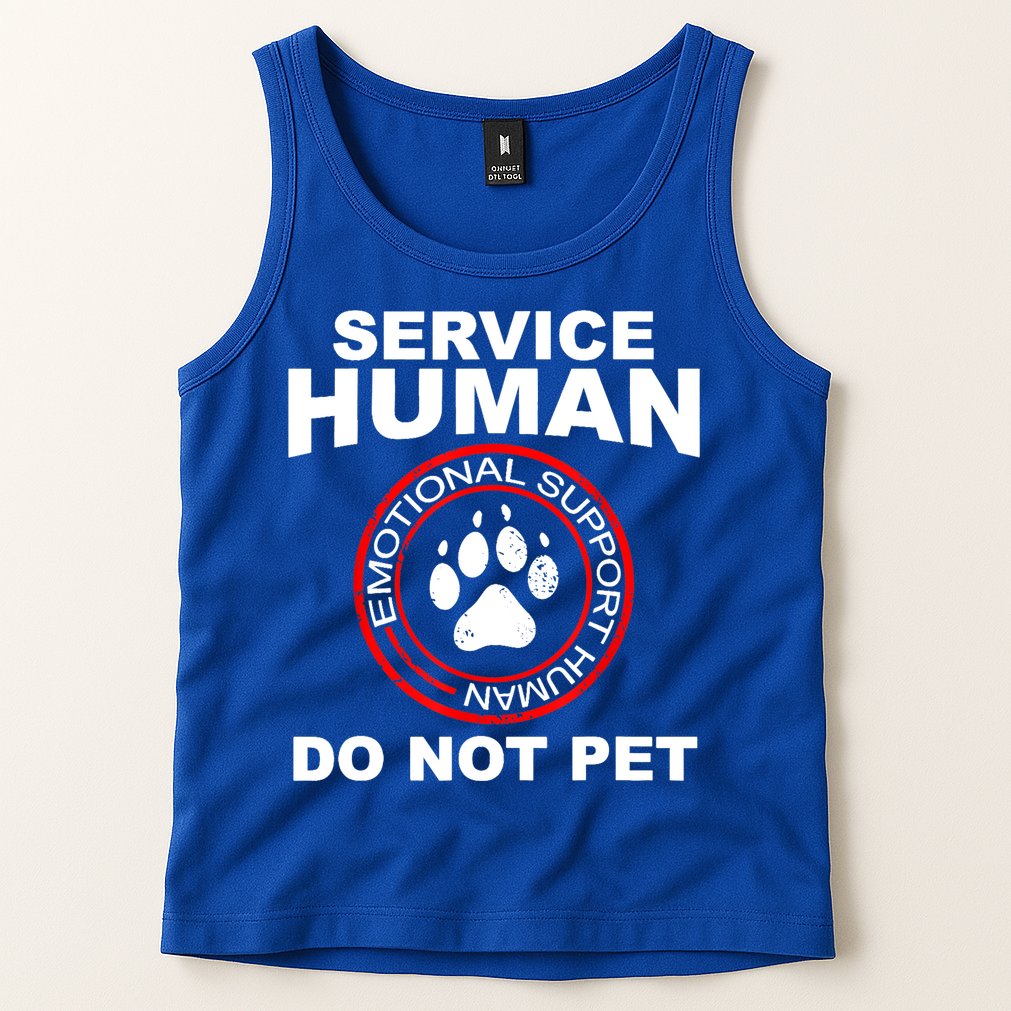 Funny Service Human Gift Funny Dog Owner Emotional Support Human Tank Top