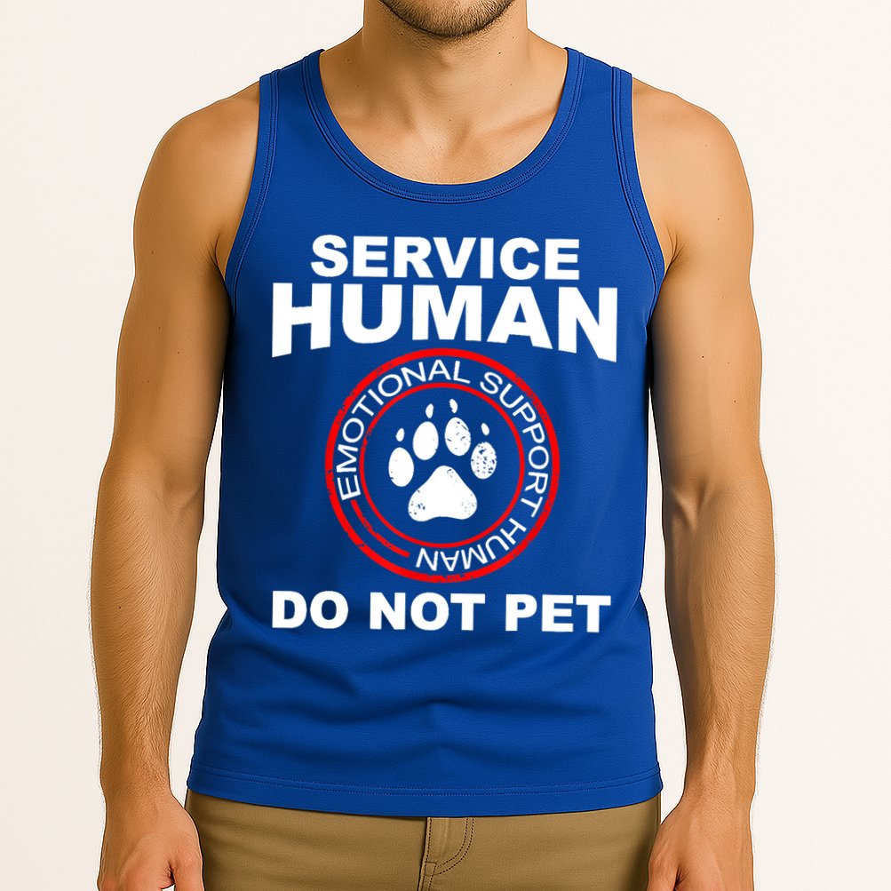 Funny Service Human Gift Funny Dog Owner Emotional Support Human Tank Top