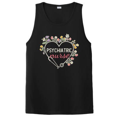 Floral Stethoscope Heart Nursing Psychiatric Nurse Gift PosiCharge Competitor Tank