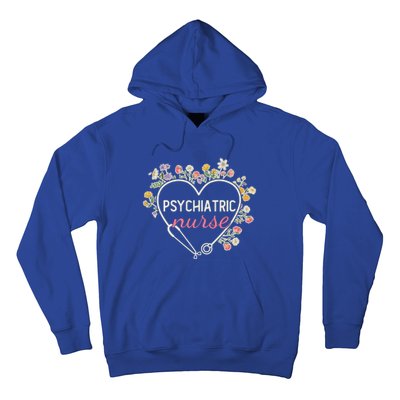 Floral Stethoscope Heart Nursing Psychiatric Nurse Gift Hoodie