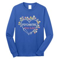 Floral Stethoscope Heart Nursing Psychiatric Nurse Gift Long Sleeve Shirt