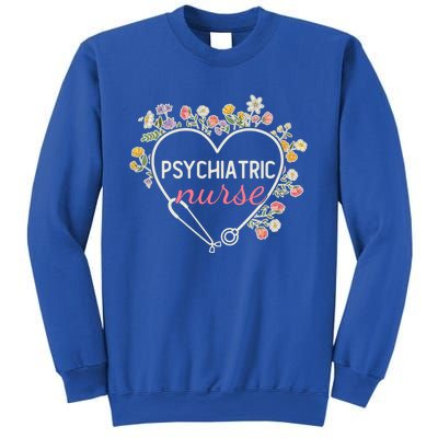 Floral Stethoscope Heart Nursing Psychiatric Nurse Gift Sweatshirt