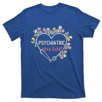 Floral Stethoscope Heart Nursing Psychiatric Nurse Gift T-Shirt