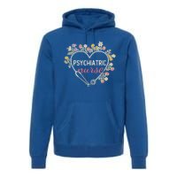 Floral Stethoscope Heart Nursing Psychiatric Nurse Gift Premium Hoodie