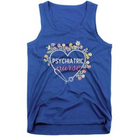 Floral Stethoscope Heart Nursing Psychiatric Nurse Gift Tank Top