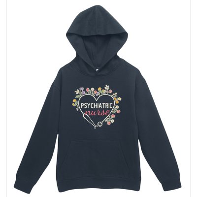 Floral Stethoscope Heart Nursing Psychiatric Nurse Gift Urban Pullover Hoodie