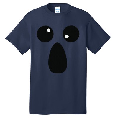 Funny Spooky Halloween Ghost Face Lazy Costume Tall T-Shirt