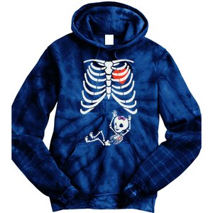 Funny Spooky Halloween Pregnancy Announcement Costume Outfit Tie Dye Hoodie