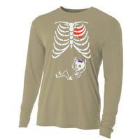 Funny Spooky Halloween Pregnancy Announcement Costume Outfit Cooling Performance Long Sleeve Crew