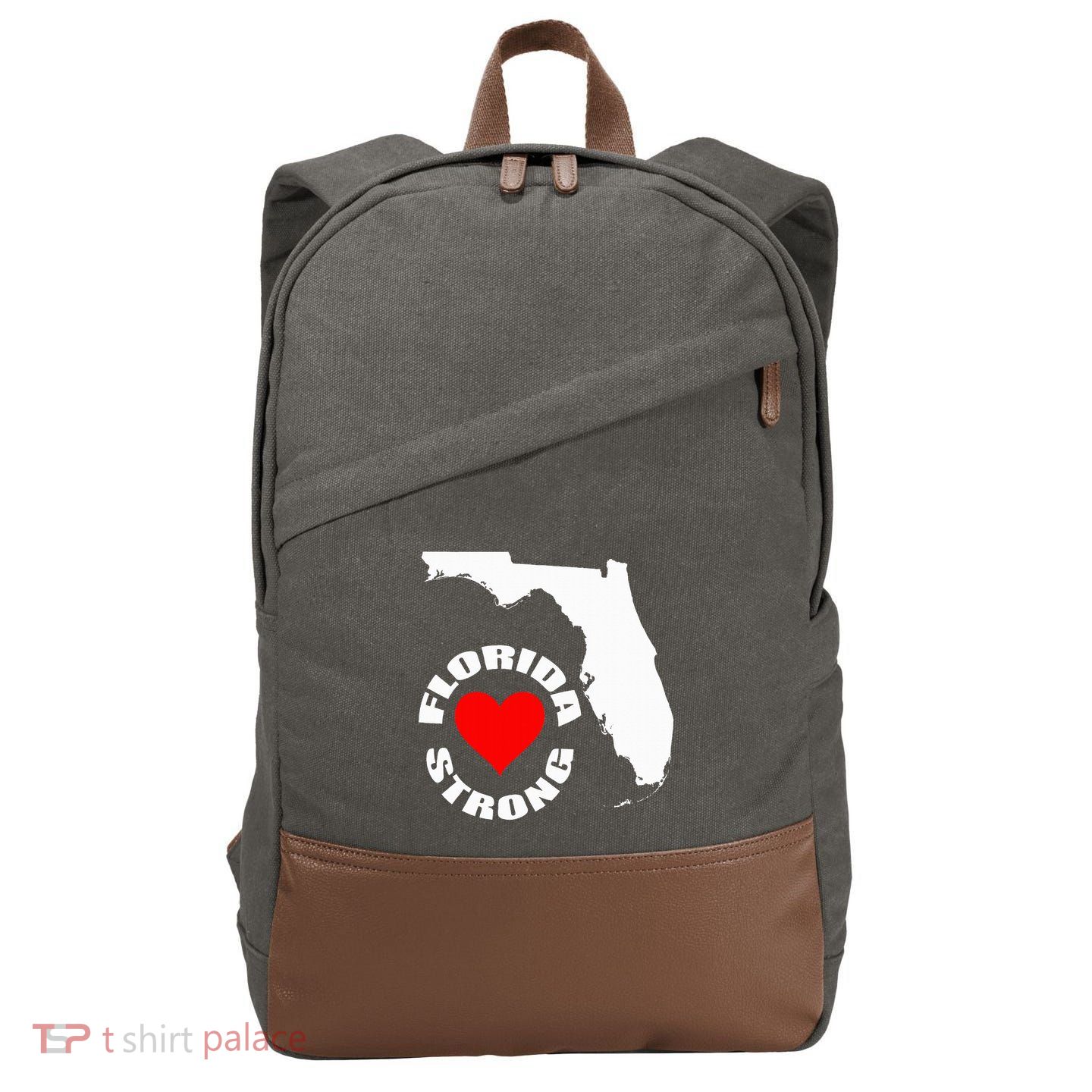 Florida Strong Heart Floridastrong Cotton Canvas Backpack