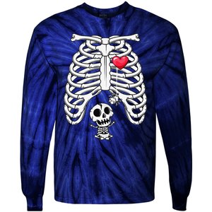 Funny Spooky Halloween Pregnancy Announcement Costume Tie-Dye Long Sleeve Shirt