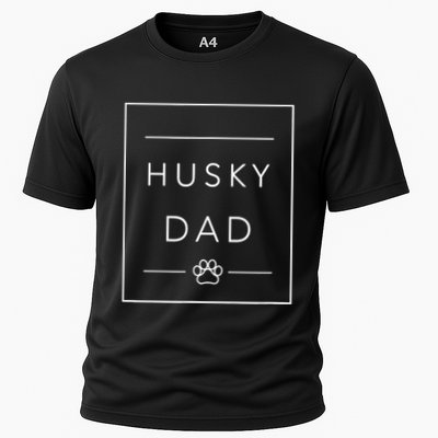 Funny Siberian Husky Lover Dog Dad Minimalist Tee, Husky Dad Cooling Performance Crew T-Shirt