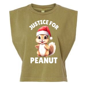 Funny Santa Hat Justice For Peanut The Squirrel Gift Garment-Dyed Women's Muscle Tee