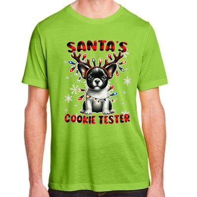 Frenchie Santa Hat & Christmas Lights Cute French Bulldog Adult ChromaSoft Performance T-Shirt