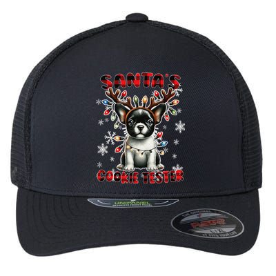 Frenchie Santa Hat & Christmas Lights Cute French Bulldog Flexfit Unipanel Trucker Cap