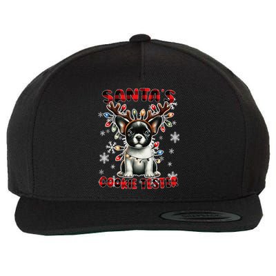 Frenchie Santa Hat & Christmas Lights Cute French Bulldog Wool Snapback Cap