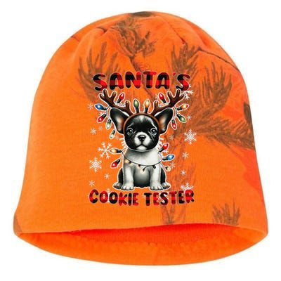 Frenchie Santa Hat & Christmas Lights Cute French Bulldog Kati - Camo Knit Beanie