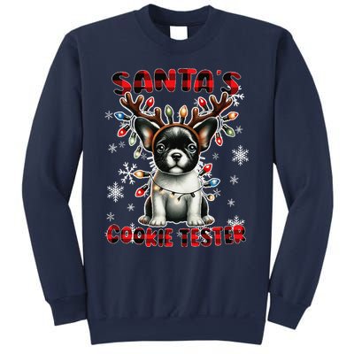 Frenchie Santa Hat & Christmas Lights Cute French Bulldog Sweatshirt