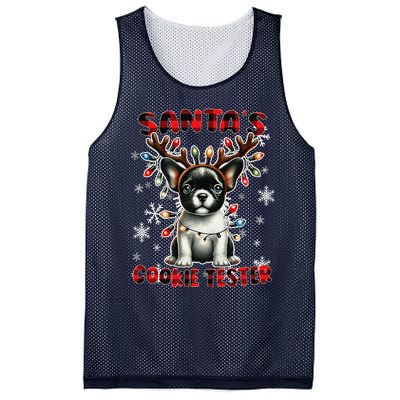 Frenchie Santa Hat & Christmas Lights Cute French Bulldog Mesh Reversible Basketball Jersey Tank