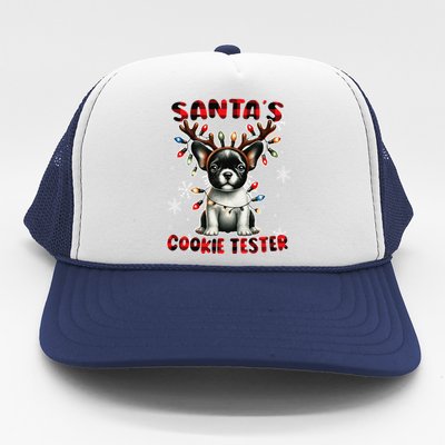 Frenchie Santa Hat & Christmas Lights Cute French Bulldog Trucker Hat