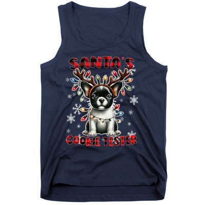 Frenchie Santa Hat & Christmas Lights Cute French Bulldog Tank Top