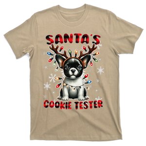 Frenchie Santa Hat & Christmas Lights Cute French Bulldog T-Shirt