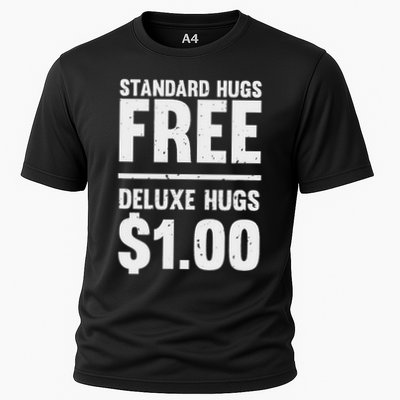 Funny Standard Hugs Free Deluxe Hugs $1.00 Cooling Performance Crew T-Shirt