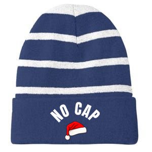 Funny Santa Hat Funny Christmas Gen Z Slang Boy Striped Beanie with Solid Band