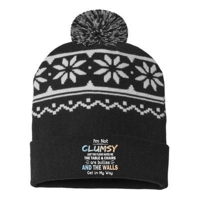 Funny Sayings Humor Joke I Am Not Clumsy Sarcastic Hilarious USA-Made Snowflake Beanie