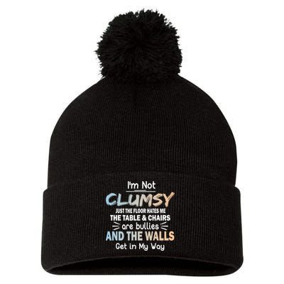 Funny Sayings Humor Joke I Am Not Clumsy Sarcastic Hilarious Pom Pom 12in Knit Beanie