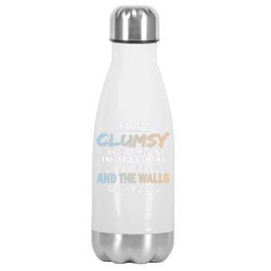 Funny Sayings Humor Joke I Am Not Clumsy Sarcastic Hilarious Stainless Steel Insulated Water Bottle