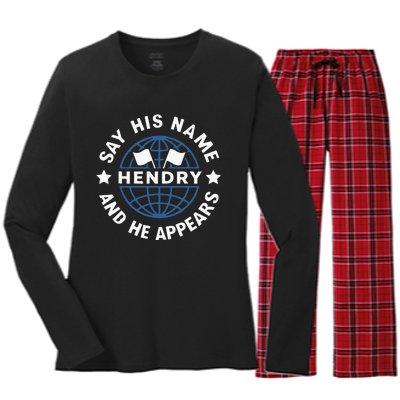 Funny Say His Name And He Appears Joe Hendry Women's Long Sleeve Flannel Pajama Set 