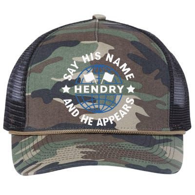 Funny Say His Name And He Appears Joe Hendry Retro Rope Trucker Hat Cap