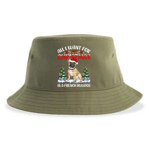 Funny Santa Hat All I Want For Christmas Is A French Bulldog Meaningful Gift Sustainable Bucket Hat