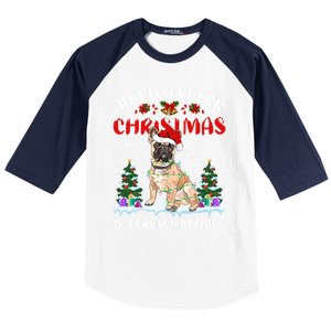 Funny Santa Hat All I Want For Christmas Is A French Bulldog Meaningful Gift Baseball Sleeve Shirt