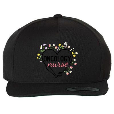 Floral Stethoscope Heart Nursing Oncology Nurse Gift Wool Snapback Cap