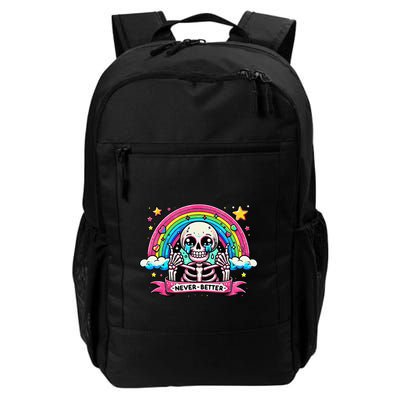 Funny Skeleton Halloween S Never Better Skull Rainbow Backpack