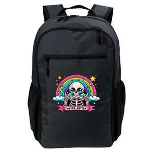 Funny Skeleton Halloween S Never Better Skull Rainbow Daily Commute Backpack