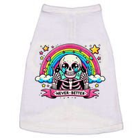 Funny Skeleton Halloween S Never Better Skull Rainbow Doggie Tank