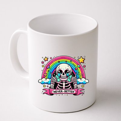 Funny Skeleton Halloween S Never Better Skull Rainbow Mug