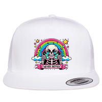 Funny Skeleton Halloween S Never Better Skull Rainbow Flat Bill Trucker Hat