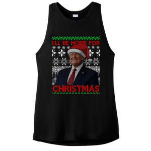 Funny Santa Hat Trump I’Ll Be Home For Christmas Xmas 2024 Gift Ladies PosiCharge Tri-Blend Wicking Tank