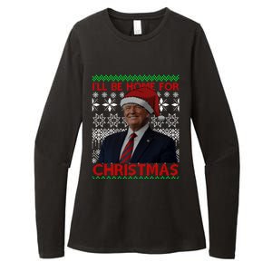 Funny Santa Hat Trump I’Ll Be Home For Christmas Xmas 2024 Gift Womens CVC Long Sleeve Shirt