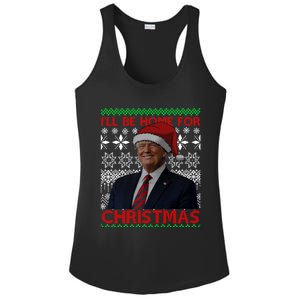 Funny Santa Hat Trump I’Ll Be Home For Christmas Xmas 2024 Gift Ladies PosiCharge Competitor Racerback Tank