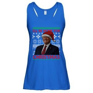 Funny Santa Hat Trump I’Ll Be Home For Christmas Xmas 2024 Gift Ladies Essential Flowy Tank