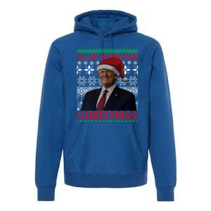 Funny Santa Hat Trump I’Ll Be Home For Christmas Xmas 2024 Gift Premium Hoodie