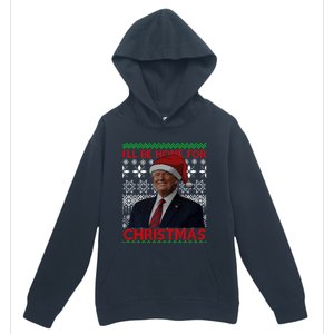 Funny Santa Hat Trump I’Ll Be Home For Christmas Xmas 2024 Gift Urban Pullover Hoodie