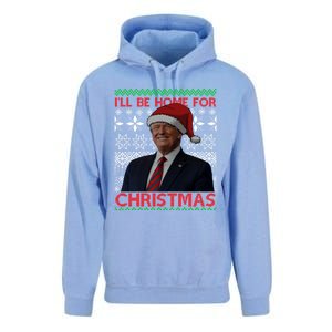 Funny Santa Hat Trump I’Ll Be Home For Christmas Xmas 2024 Gift Unisex Surf Hoodie