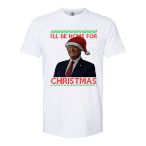 Funny Santa Hat Trump I’Ll Be Home For Christmas Xmas 2024 Gift Softstyle CVC T-Shirt